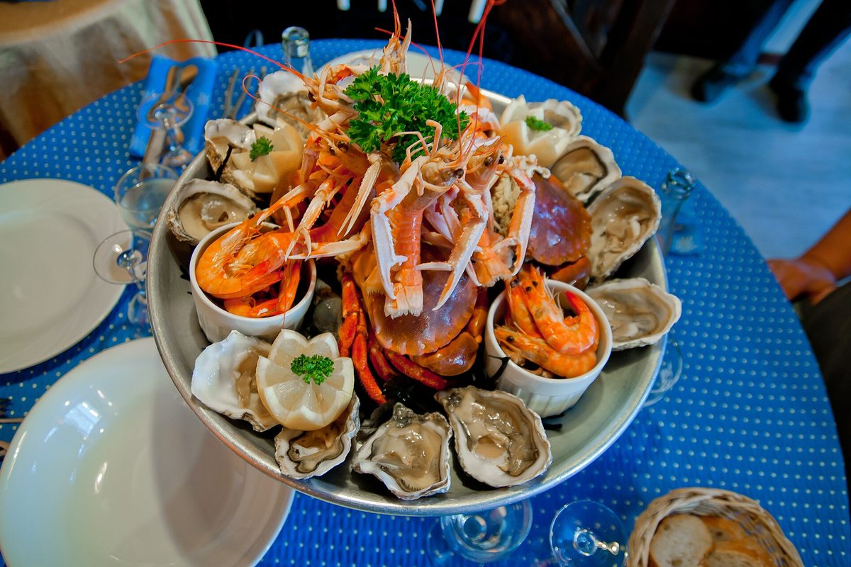 Bière et fruits de mer